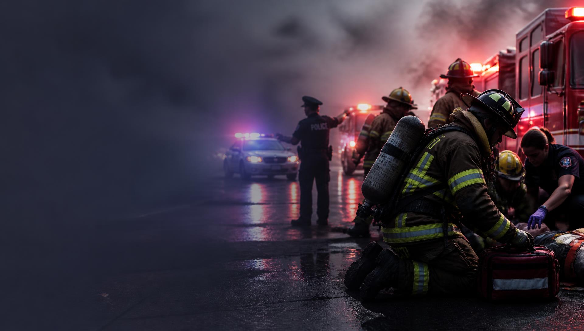First responders coordinating at an active incident scene